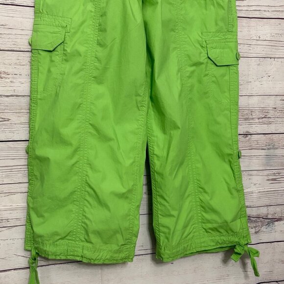 NWT Calvin Klein Performance Maternity Convertible Cargo Pants Neon Green Large - Picture 4 of 7